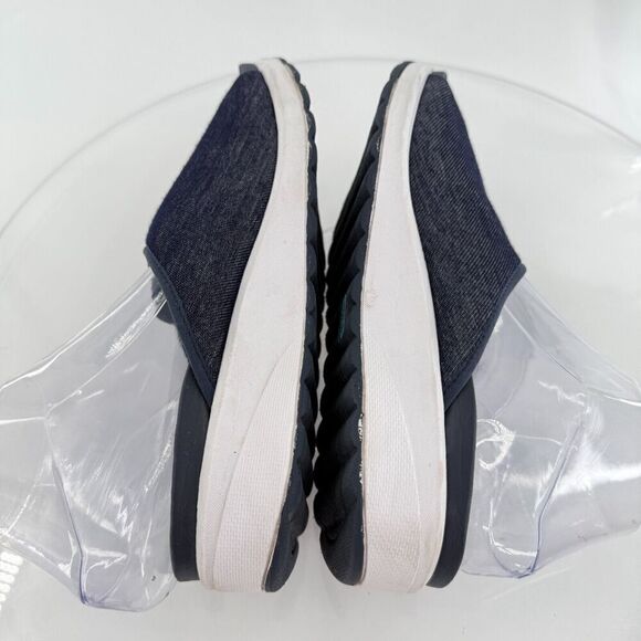 Bzees Women's Galaxy Sandals 8.5 Wedge Heel Slip On Blue Textile Casual Comfy - Picture 10 of 16